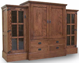 Mission Style Entertainment Center – Custom Woodcuts