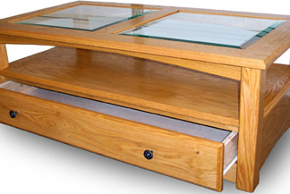 Glass Coffee Table w/ Drawer